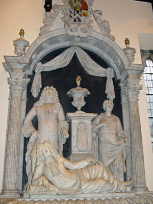 The memorials to the Myddelton's by Robert Wynne of Ruthin