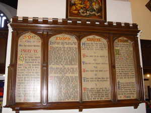 The Ten Commandments in St Mary's Church Chirk